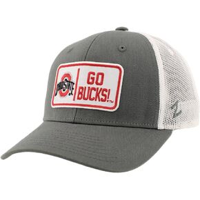 ZHATS Standard NCAA Officially Licensed Snapback Hat Big Rig Patch White Gray Defer, One Size