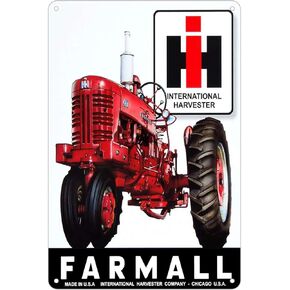 KENSILO Metal Signs Vintage Funny Plaques Poster Wall Decor IH Farmall Tractors Tin Sign for Bar Kitchen Indoor House 12 x 8 inches
