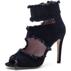 Open Toe Booties for Women Dressy Sandals Peep Toe Boots Block Heels Summer Gladiator Shoes