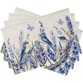 سليم الربيع الصيف الزهور زهرة الجدول عداء، الخزامى بلوبيرد فراشة المطبخ طاولة الطعام ديكور، ديكور المنزل الموسمي داخلي في الهواء الطلق إمدادات الطرف 13 × 72 بوصة in Kuwait