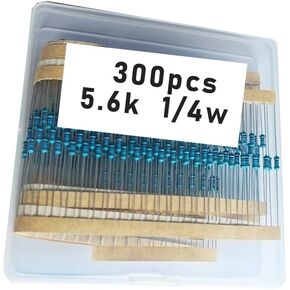 5.6k 1/4W, 5.6k 1/4W, 5.6k ohm, 5.6k 1/4W, 5.6kresistor, 5.6k ohm resistor, 5.6k ohm Metal resistor, 5.6k Metal Film resistors 1/4w(0.25w) 1% tolerance 0.01 MF Metal Film Fixed Resistor 300 pcs