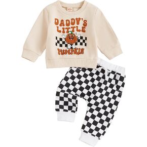 Thorn Tree Toddler Baby Boy Girls Halloween Outfits Funny Ghost Sweatshirt Top Solid Long Pants Fall Clothes Set