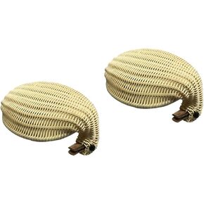 Amosfun Box Storage Bins Baskets Home Decor Round Wicker Basket Wicker Food Trays Rattan Duck Round Wicker Tray Woven Basket Storage Rattan Dish Imitation Rattan Bamboo in Kuwait