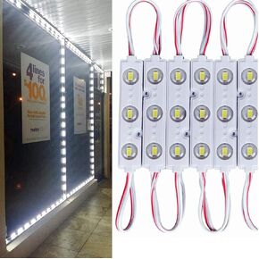 9.8 FT 5730 3 Led Module Light White Waterproof with Self-Adhesive Tape for Sign Lettering Storefront Window Exterior Light,Only LED Lights,12V Power Supply Not Included