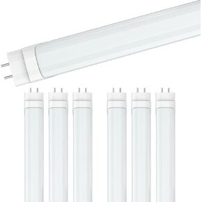 T8 T12 LED Tube Light Bulbs 4 Foot, ETL DLC litsted, Plug & Play or Ballast Bypass, Super Bright 24W 5000K 3120LM Durable Type A+B Light Tube, T8 4ft Fluorescent Tube Replacement (6 Pack Clear)