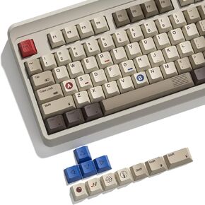 Womier PBT Keycaps, Retro Keycaps 75 Percent, Custom Keyboard Keycaps Set Dye-Sublimation, Cherry Profile Keycaps for Most 65% 75% 100% Gateron Cherry MX Switches Mechanical Keyboard, Brown