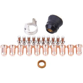 23pcs Plasma Cutting Torch IPT-60 PT-60 IPT-40 PT40 Nozzle Tip 1.0mm 0.039'' & Electrode Shield Cap Stand Off