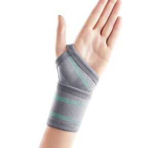 OPPO 2383 Adjustable Wrist Compression Wrap with Thumb Loop for both right and left hand - Wrist Strain, Wrist sprain (Gray, One Size, Pack of 1)