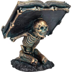 Pacific Giftware Spell Book Skeleton Podium Gothic Horror Home Decor Accent 6.75" Tall
