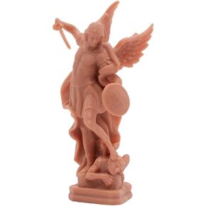 VILLAGE GIFT IMPORTERS Small Saint Michael The Archangel Statue | Includes Adhesive for Mounting | Catholic Decoration for Car, Home, Dorm, or Office | Patron Saint of Police and Soldiers