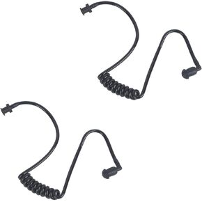 Replacement Acoustic Tube with Connector Replaceable Earpiece Coil Tubes for Two Way Radio Ear Piece Walkie Talkie Surveillance Headset FBI Covert Style Silicon Soft Material (J5, Black)