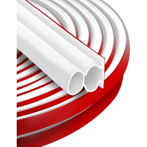 19.7 Feet Rubber Weather Stripping Door Seal Large Gap, Extra Thick Self-Adhesive D-Shaped Door Weather Stripping Seal Strip for Door Frame Door Insulation Strip Soundproofing (White)
