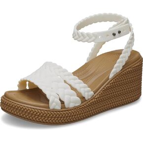 Crocs Women's Brooklyn Ankle Strap Wedge Platform Sandals, Black/Black, 6