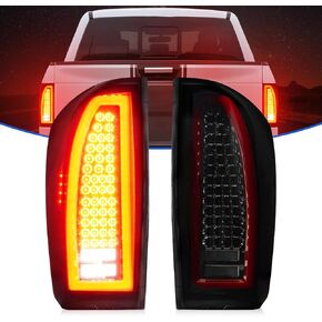 LED Tail Light Assembly + 3rd Brake Light Kit for Toyota Tacoma 2016-2021, Rear Brake Cargo Lamp Taillight, Smoke Lens