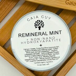 Natural Remineral Mint Toothpaste + Non-Nano Hydroxyapatite | 4oz Glass Jar | Made in The USA | Fresh Minty Taste | Enamel Protection - Cattle Bone Derived Hydroxyapatite