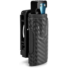 TX4 Flashlight Sheath with Back Belt Clip Quick Access and Portable Flashlight Holster, Flashlight not Included(Carbon Fiber Grain)
