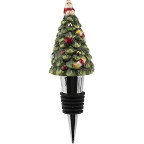 Spode Christmas Tree Bottle Stopper Figural Tree with Santa Design | Beverage and Wine Stopper | Perfect for Christmas Home Décor or Xmas Gift for Wine lovers