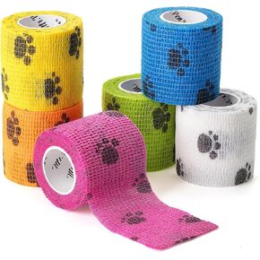Mr. Pen- Self Adhesive Bandage Wrap, 6 Pack, Paw Design, 2“ x 5 Yards, Adhesive Bandages, Cohesive Bandage, Medical Wrap, Elastic Bandage Wrap, Bandage Tape
