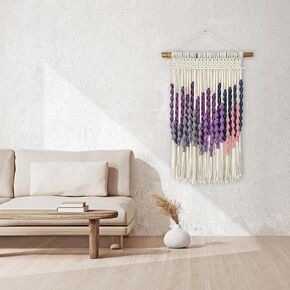 Knots & Beyond 'Haven' Collection, Macrame Wall Hanging Large, Boho Wall Decor, Woven Tapestry, Yarn Wall Art, Living Room Decor Wall, Above Bed Wall Decoration, Wall Pediments, 21,6" x 27,5"