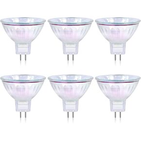 MR16 Light Bulbs 50W 12V 2 Pin GU5.3 Base Dimmable, Spot Light Bulbs, Indoor Spot 50W MR16 Bulbs with Clear Glass Cover, 6 Pack
