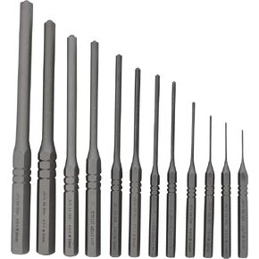 Grace USA GRRS12 Professional Steel Roll Pin Punch Set with Vinyl Pouch, Gunsmith Tools & Accessories, 12 Piece, Black