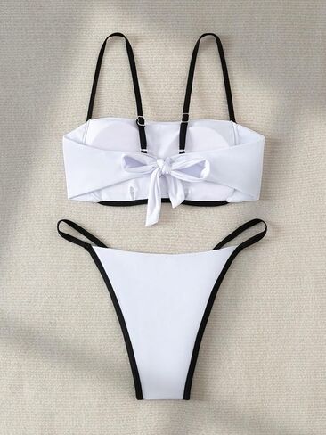 GORGLITTER Women's Thong Bikini Set Sexy Square Neck Cami Top String Swimsuit Bathing Suit in Saudi Arabia