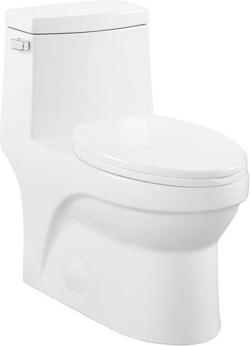Swiss Madison SM-1T118 Virage One Piece Toilet, Modern Toilets For Bathrooms, ADA Toilet, Black Toilet, Elongated Dual Flush 0.8/1.28 gpf, Matte Black in Kuwait