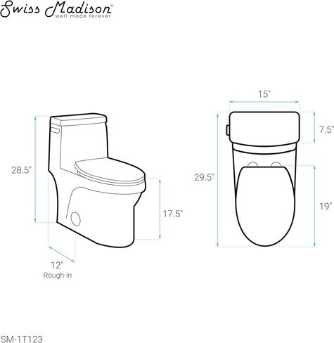Swiss Madison SM-1T118 Virage One Piece Toilet, Modern Toilets For Bathrooms, ADA Toilet, Black Toilet, Elongated Dual Flush 0.8/1.28 gpf, Matte Black in Kuwait