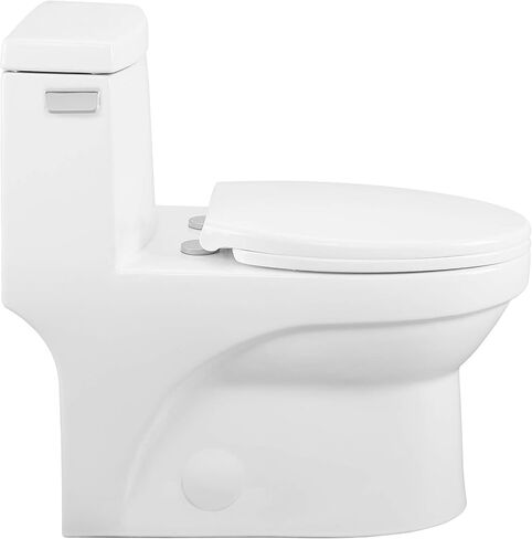 Swiss Madison SM-1T118 Virage One Piece Toilet, Modern Toilets For Bathrooms, ADA Toilet, Black Toilet, Elongated Dual Flush 0.8/1.28 gpf, Matte Black in Kuwait