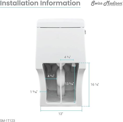 Swiss Madison SM-1T118 Virage One Piece Toilet, Modern Toilets For Bathrooms, ADA Toilet, Black Toilet, Elongated Dual Flush 0.8/1.28 gpf, Matte Black in Kuwait