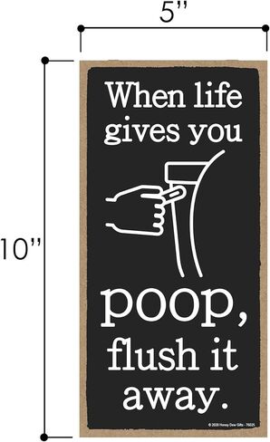 Honey Dew Gifts Home Decor, Please Remain Seated for the Entire Performance 5 inch by 10 inch Hanging Sign, Bathroom Wall Art, Bathroom Wall Decor, 75699 in Kuwait