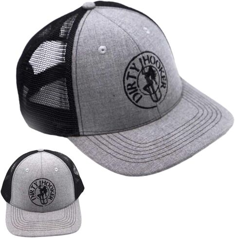 Dirty Hooker - Hats for Men and Women – Fishing Hat - Hat Mesh Back for Men Adjustable Baseball Trucker Cap (Black/White) in Saudi Arabia