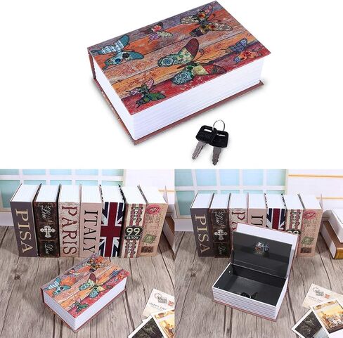 Dictionary Book Safe Security Box for Cash Jewelry and Valuables Portable Hidden Storage with Key and Combination Lock for Home Office Travel in Saudi Arabia