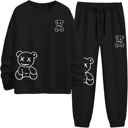 GORGLITTER Men's 2 Piece Sweatsuits Track Suits Long Sleeve Sweatshirts Sweatpants Set Dippy Clothes in Saudi Arabia