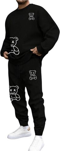 GORGLITTER Men's 2 Piece Sweatsuits Track Suits Long Sleeve Sweatshirts Sweatpants Set Dippy Clothes in Saudi Arabia