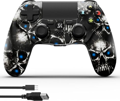 ISHAKO Controller for PS4, Wireless Controller for Sony PlayStation 4/Slim/Pro, Remote Control with Double Vibration, 6-axis Motion Sensor, Speaker, 3.5mm Audio Jack, TouchPad, and 800mAh Battery in Kuwait