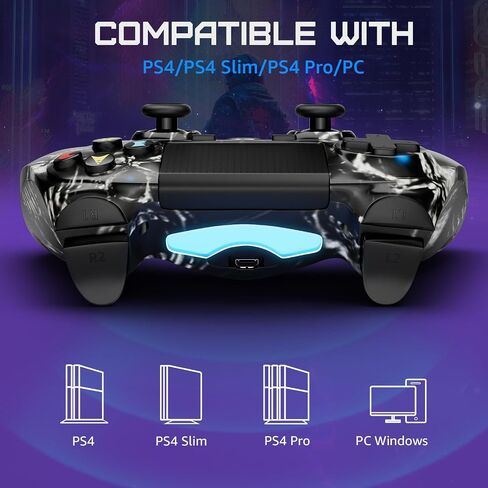 ISHAKO Controller for PS4, Wireless Controller for Sony PlayStation 4/Slim/Pro, Remote Control with Double Vibration, 6-axis Motion Sensor, Speaker, 3.5mm Audio Jack, TouchPad, and 800mAh Battery in Kuwait