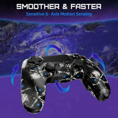ISHAKO Controller for PS4, Wireless Controller for Sony PlayStation 4/Slim/Pro, Remote Control with Double Vibration, 6-axis Motion Sensor, Speaker, 3.5mm Audio Jack, TouchPad, and 800mAh Battery in Kuwait