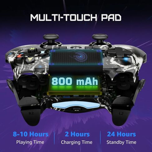 ISHAKO Controller for PS4, Wireless Controller for Sony PlayStation 4/Slim/Pro, Remote Control with Double Vibration, 6-axis Motion Sensor, Speaker, 3.5mm Audio Jack, TouchPad, and 800mAh Battery in Kuwait