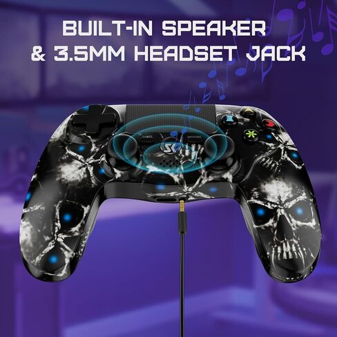 ISHAKO Controller for PS4, Wireless Controller for Sony PlayStation 4/Slim/Pro, Remote Control with Double Vibration, 6-axis Motion Sensor, Speaker, 3.5mm Audio Jack, TouchPad, and 800mAh Battery in Kuwait