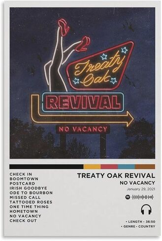 DWTSG 66 ملصقات غير شاغرة ألبوم إحياء البلوط غطاء موسيقي ملصق قماشي لتزيين غرفة النوم والمناظر الطبيعية والمكتب هدية عيد ميلاد بدون إطار مقاس 12 × 18 بوصة (30 × 45 سم) in Kuwait