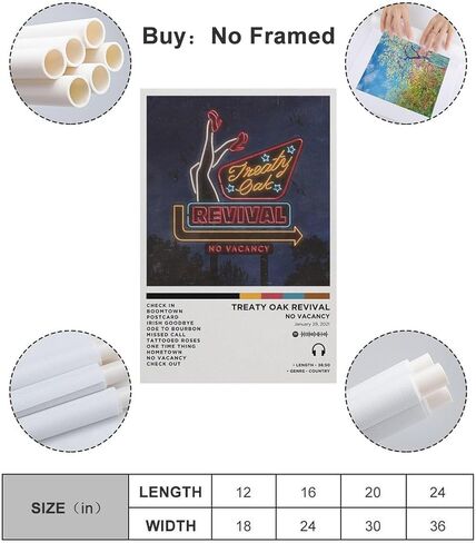 DWTSG 66 ملصقات غير شاغرة ألبوم إحياء البلوط غطاء موسيقي ملصق قماشي لتزيين غرفة النوم والمناظر الطبيعية والمكتب هدية عيد ميلاد بدون إطار مقاس 12 × 18 بوصة (30 × 45 سم) in Kuwait