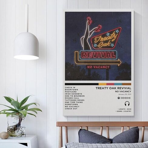 DWTSG 66 ملصقات غير شاغرة ألبوم إحياء البلوط غطاء موسيقي ملصق قماشي لتزيين غرفة النوم والمناظر الطبيعية والمكتب هدية عيد ميلاد بدون إطار مقاس 12 × 18 بوصة (30 × 45 سم) in Kuwait