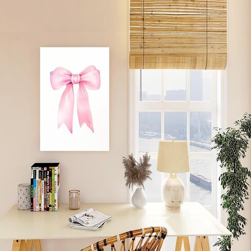 Preppy Canvas Wall Art Pink Bow Print Preppy Wall Art Fashion Poster Print Teen Room Decor Preppy Aesthetic Wall Art Aesthetic Girly Print Preppy Room Aesthetic Poster Gallery Dorm Bedroom Poster in Saudi Arabia