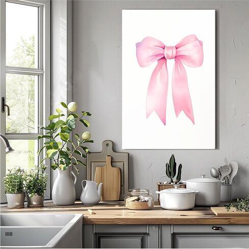 Preppy Canvas Wall Art Pink Bow Print Preppy Wall Art Fashion Poster Print Teen Room Decor Preppy Aesthetic Wall Art Aesthetic Girly Print Preppy Room Aesthetic Poster Gallery Dorm Bedroom Poster in Saudi Arabia