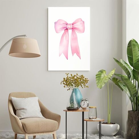Preppy Canvas Wall Art Pink Bow Print Preppy Wall Art Fashion Poster Print Teen Room Decor Preppy Aesthetic Wall Art Aesthetic Girly Print Preppy Room Aesthetic Poster Gallery Dorm Bedroom Poster in Saudi Arabia