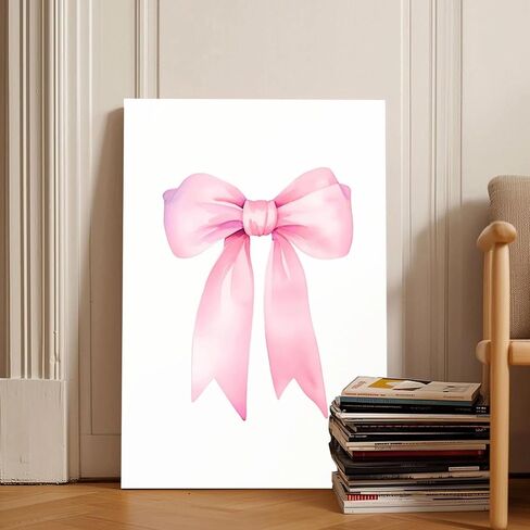 Preppy Canvas Wall Art Pink Bow Print Preppy Wall Art Fashion Poster Print Teen Room Decor Preppy Aesthetic Wall Art Aesthetic Girly Print Preppy Room Aesthetic Poster Gallery Dorm Bedroom Poster in Saudi Arabia