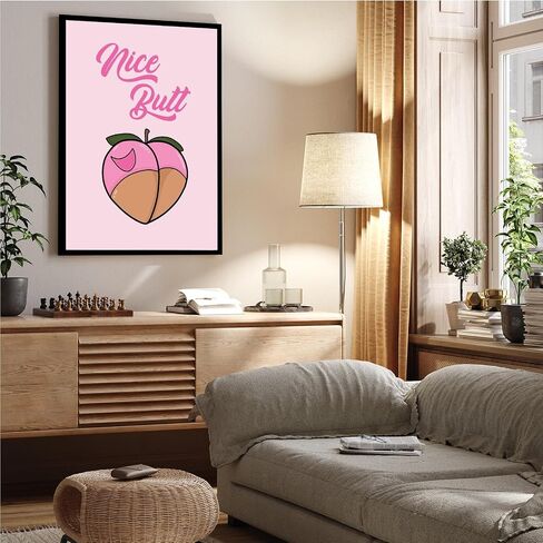 Preppy Canvas Wall Art Pink Bow Print Preppy Wall Art Fashion Poster Print Teen Room Decor Preppy Aesthetic Wall Art Aesthetic Girly Print Preppy Room Aesthetic Poster Gallery Dorm Bedroom Poster in Saudi Arabia