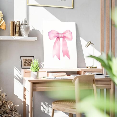 Preppy Canvas Wall Art Pink Bow Print Preppy Wall Art Fashion Poster Print Teen Room Decor Preppy Aesthetic Wall Art Aesthetic Girly Print Preppy Room Aesthetic Poster Gallery Dorm Bedroom Poster in Saudi Arabia