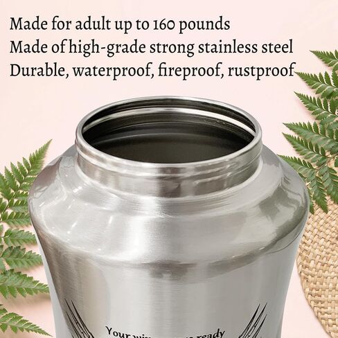 8.47 inch Cremation Urn for Adult Male Female Ashes, Urns for Human Ashes Adult Remains Decorative Urns for Ashes Male Female Men Women Adult with Velvet Bag (black, 160 lbs, Wing) in Saudi Arabia